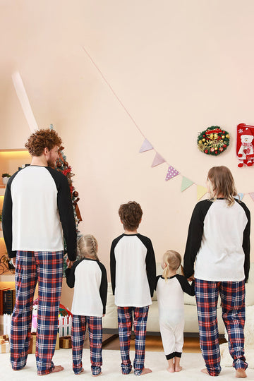 Svart och vitt träd tryckt familj julpyjamas